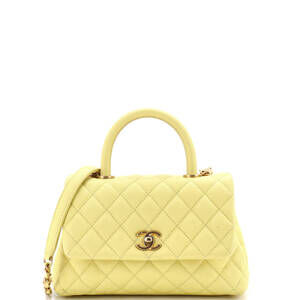 Chanel Mini Coco Top Handle Bag Quilted Caviar